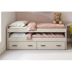 CAMA COMPACTA CAJONES MOD. AURA BEIGE O MAUVELLA O BLANCO