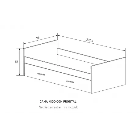 CAMA NIDO MOD.AURA BEIGE O MAUVELLA O BLANCO