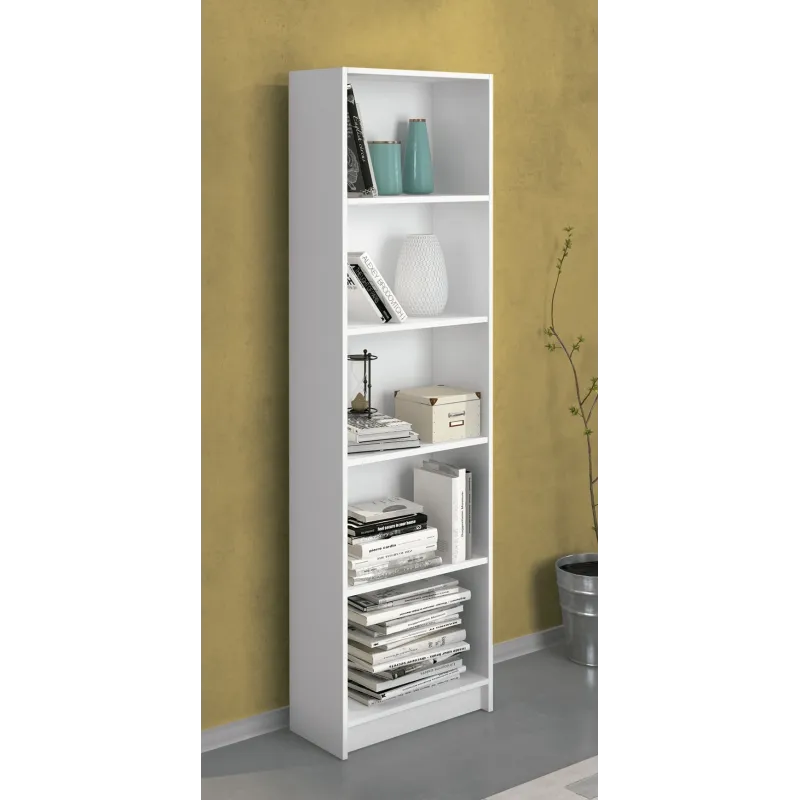 ESTANTERIA 5H MOD. AURA BEIGE O ROBLE MAUVELLA O BLANCO