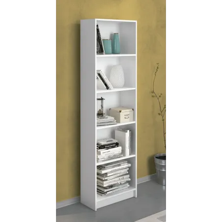 ESTANTERIA 5H MOD. AURA BEIGE O ROBLE MAUVELLA O BLANCO
