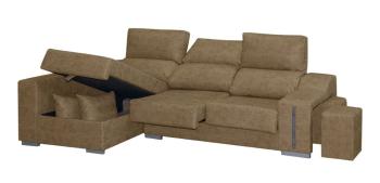 Chaiselongue Rio izquierda con arcón y 2 puff Magnol Piedra 2