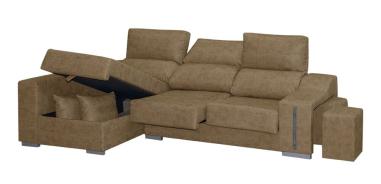 Chaiselongue Rio izquierda con arcón y 2 puff Magnol Piedra