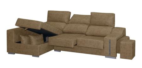 Chaiselongue Rio izquierda con arcón y 2 puff Magnol Piedra