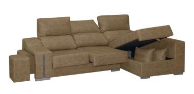 Chaiselongue Rio derecha con arcón y 2 puff Magnol Piedra