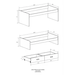 COMPACTA CON CAJONERA CHAMPION CAMBRIA-BLANCO 2