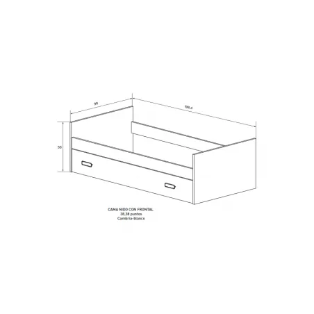 CAMA NIDO C/FRONTAL MOD. CHAMPION CAMBRIA BLANCO