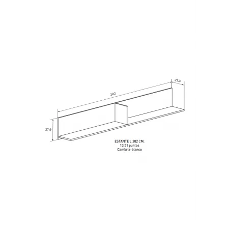 ESTANTE L 202 CM. CHAMPION CAMBRIA BLANCO