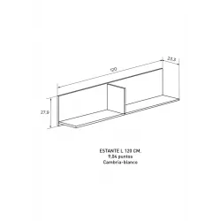 ESTANTE L 120 CM. CHAMPION CAMBRIA-BLANCO 2