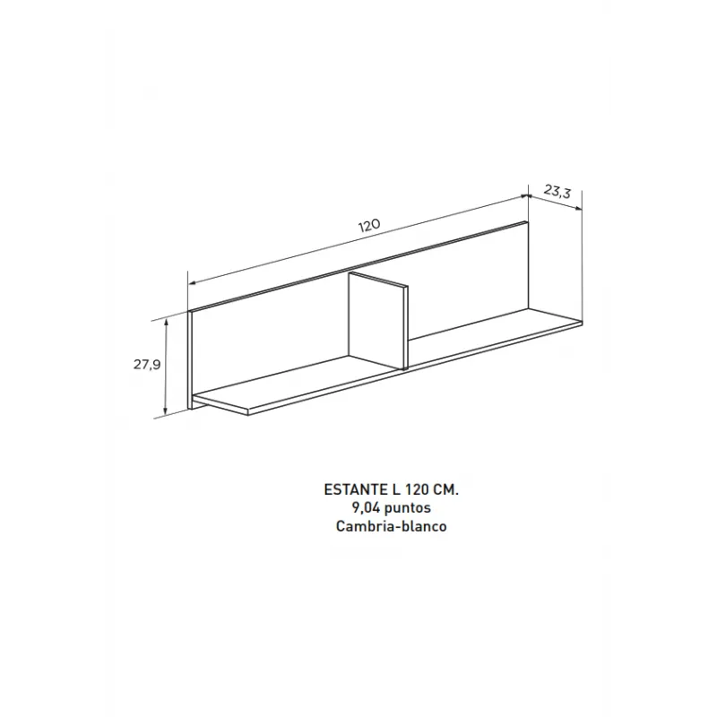 ESTANTE L 120 CM. DONALD PUCCINI O ANDERSEN