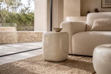 Mesa Auxiliar Clay Beige Brillo | Relax Muebles