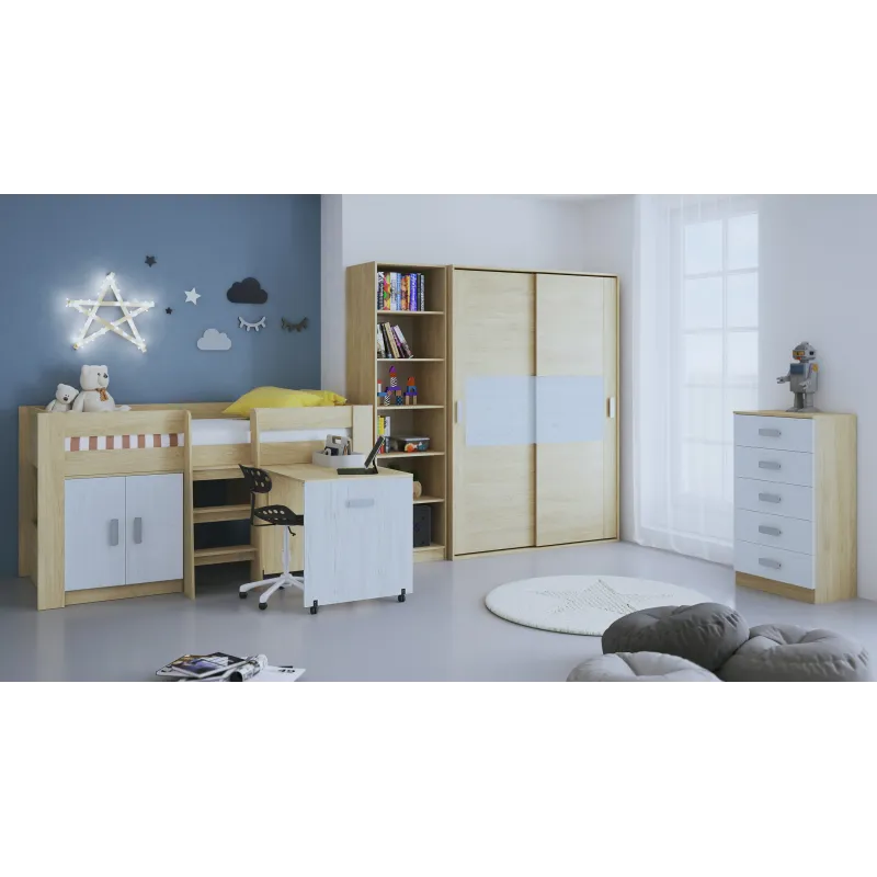 CAMA BLOCK C/MESA ESTUDIO DONALD ACABADO PUCCINI-ANDERSEN -