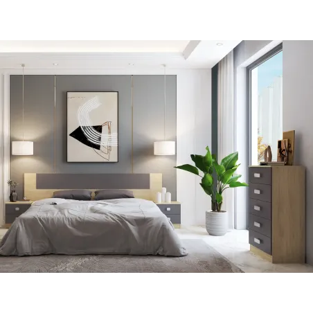 DORMITORIO CON MESITAS Y SINFONIER DONALD ACABADO ANDERSEN-P