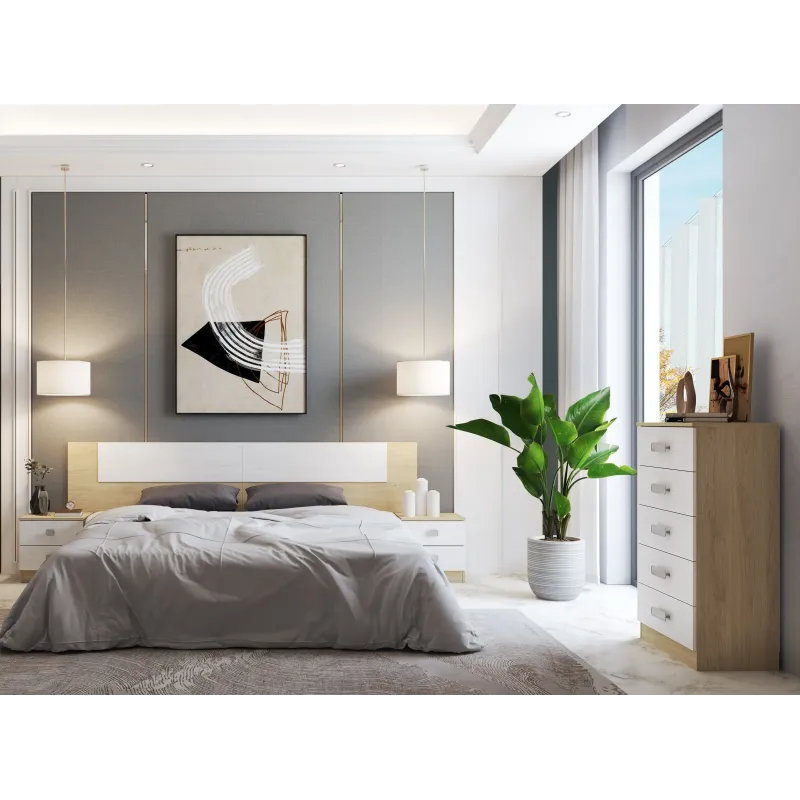 DORMITORIO CON MESITAS Y SINFONIER DONALD ACABADO ANDERSEN-P