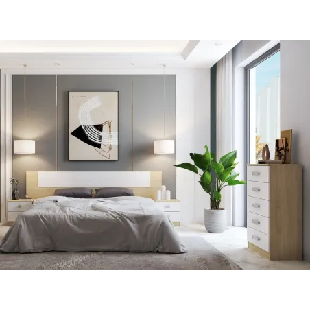 DORMITORIO CON MESITAS Y SINFONIER DONALD ACABADO ANDERSEN-P