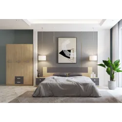 DORMITORIO CON MESITAS Y ARMARIO DONALD ACABADO ANDERSEN-PUC