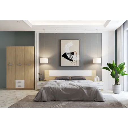 DORMITORIO CON MESITAS Y ARMARIO DONALD ACABADO ANDERSEN-PUC