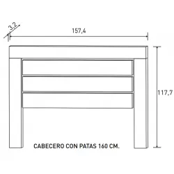 CABECERO CON PATAS 160 CM. RONCAL ANDERSEN ACABADO PINO-ROBL 2