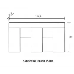 CABECERO 160 CM. ISABA RONCAL ACABADO ANDERSEN PINO-ROBLE O 2