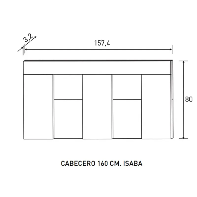 CABECERO 160 CM. ISABA RONCAL ACABADO ANDERSEN PINO-ROBLE O