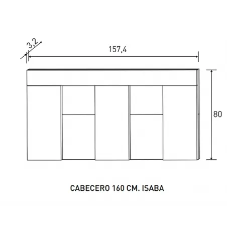 CABECERO 160 CM. ISABA RONCAL ACABADO ANDERSEN PINO-ROBLE O