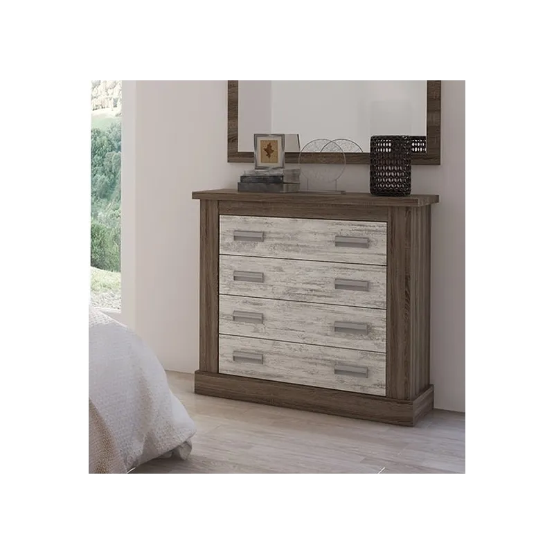 COMODA 4 CAJONES RONCAL ACABADO ANDERSEN PINO-ROBLE O TRUFA-