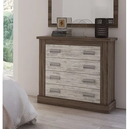 COMODA 4 CAJONES RONCAL ACABADO ANDERSEN PINO-ROBLE O TRUFA-