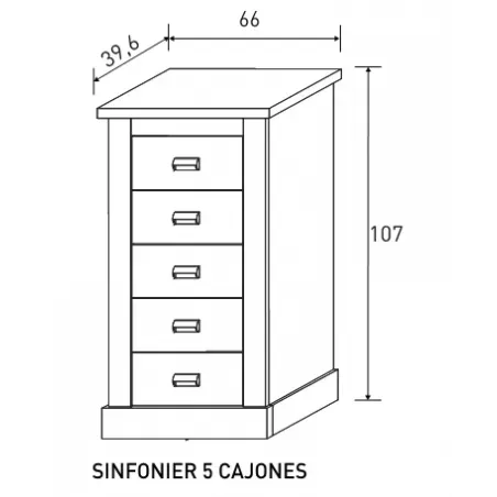 SINFONIER 5 CAJONES RONCAL ACABADO ANDERSEN PINO-ROBLE O TRU
