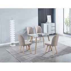 MESA COCINA TAPA CRIS PATA METAL ACNES MADERA NATURAL | Ofer 2