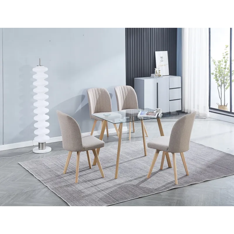MESA COCINA TAPA CRIS PATA METAL ACNES MADERA NATURAL | Ofer