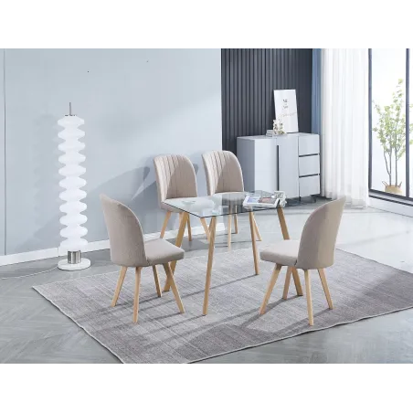 MESA COCINA TAPA CRIS PATA METAL ACNES MADERA NATURAL | Ofer