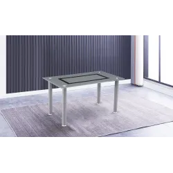 MESA FIJA TAPA CRISTAL AXISS GRIS