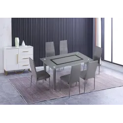 MESA FIJA TAPA CRISTAL AXISS GRIS 2