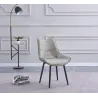 JUEGO DE 2 SILLAS TAP. PU PATA METAL CALISTA BEIG