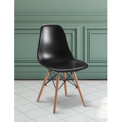 JUEGO DE 4 SILLAS PATA MADERA DINAMARCA BLANCO o NEGRO 2
