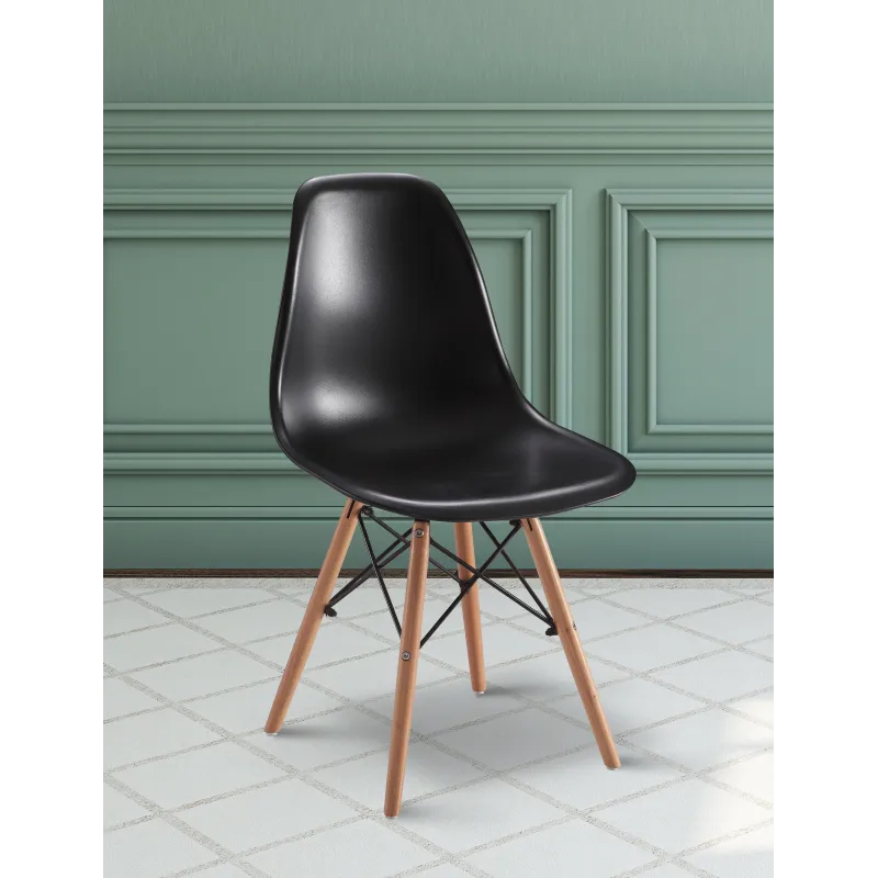 JUEGO DE 4 SILLAS PATA MADERA DINAMARCA BLANCO o NEGRO