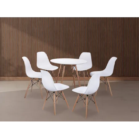 JUEGO DE 4 SILLAS PATA MADERA DINAMARCA BLANCO o NEGRO