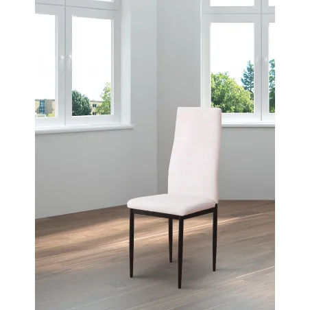 JUEGO DE 6 SILLAS TAP. EMI NEGRO