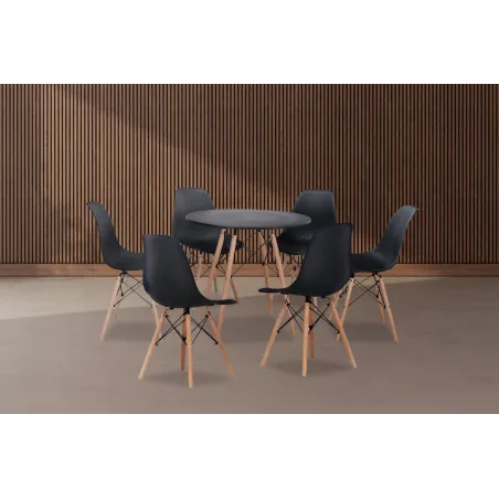 JUEGO DE 4 SILLAS PATA MADERA DINAMARCA BLANCO o NEGRO