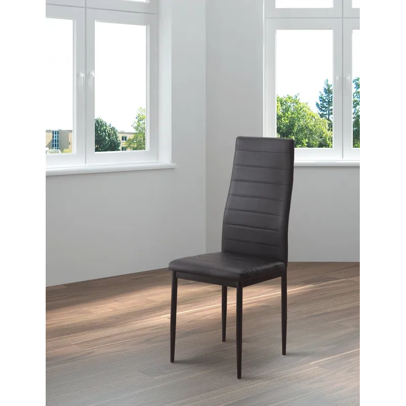JUEGO DE 6 SILLAS TAP. EMI NEGRO