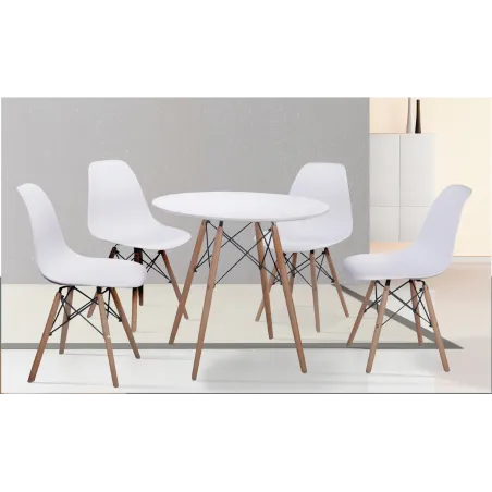 JUEGO DE 4 SILLAS PATA MADERA DINAMARCA BLANCO o NEGRO