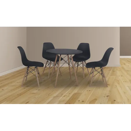 JUEGO DE 4 SILLAS PATA MADERA DINAMARCA BLANCO o NEGRO