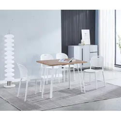 JUEGO DE 5 SILLAS APILABLES JANSEN BLANCO O CAMBRIA 2