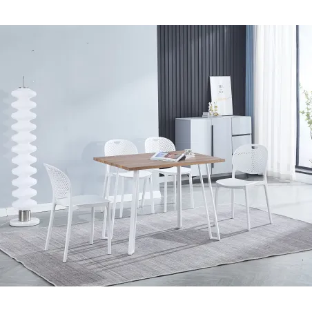 JUEGO DE 5 SILLAS APILABLES JANSEN BLANCO O CAMBRIA