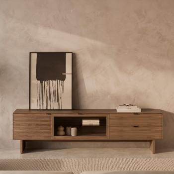 Mueble Tv Puertas Madera y Cristal + Cajones Tulsa 2