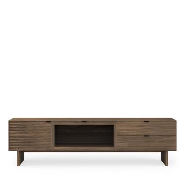 Mueble Tv Puertas Madera y Cristal + Cajones Tulsa
