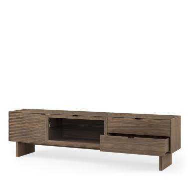 Mueble Tv Puertas Madera y Cristal + Cajones Tulsa