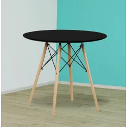 MESA REDONDA 4 PATAS MADERA DINAMARCA BLANCO o NEGRO
