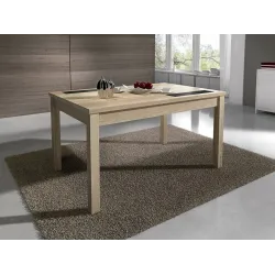 MESA EXTENSIBLE 140CM CRISTAL NEGRO LARA  BLANCO