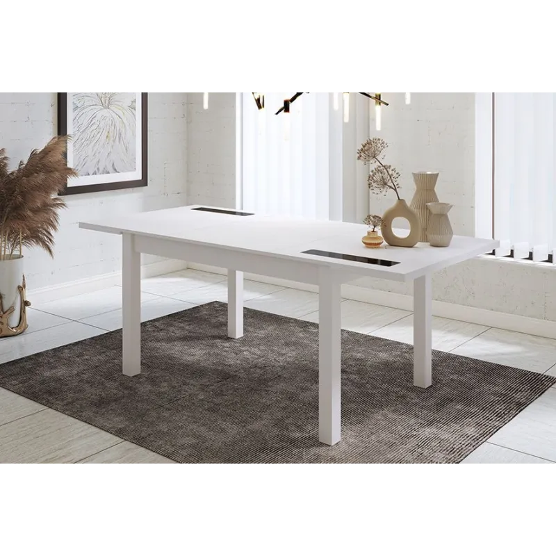 MESA EXTENSIBLE 140CM CRISTAL NEGRO LARA