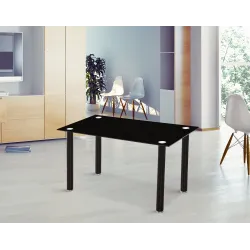 MESA COMEDOR FIJA CRISTAL NEGRO EMI NEGRO